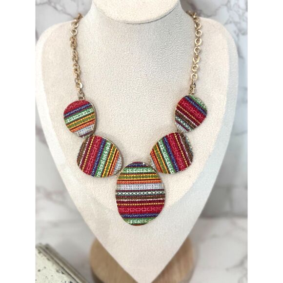 Vintage C1946 Rainbow Medallion Necklace - Picture 2 of 8